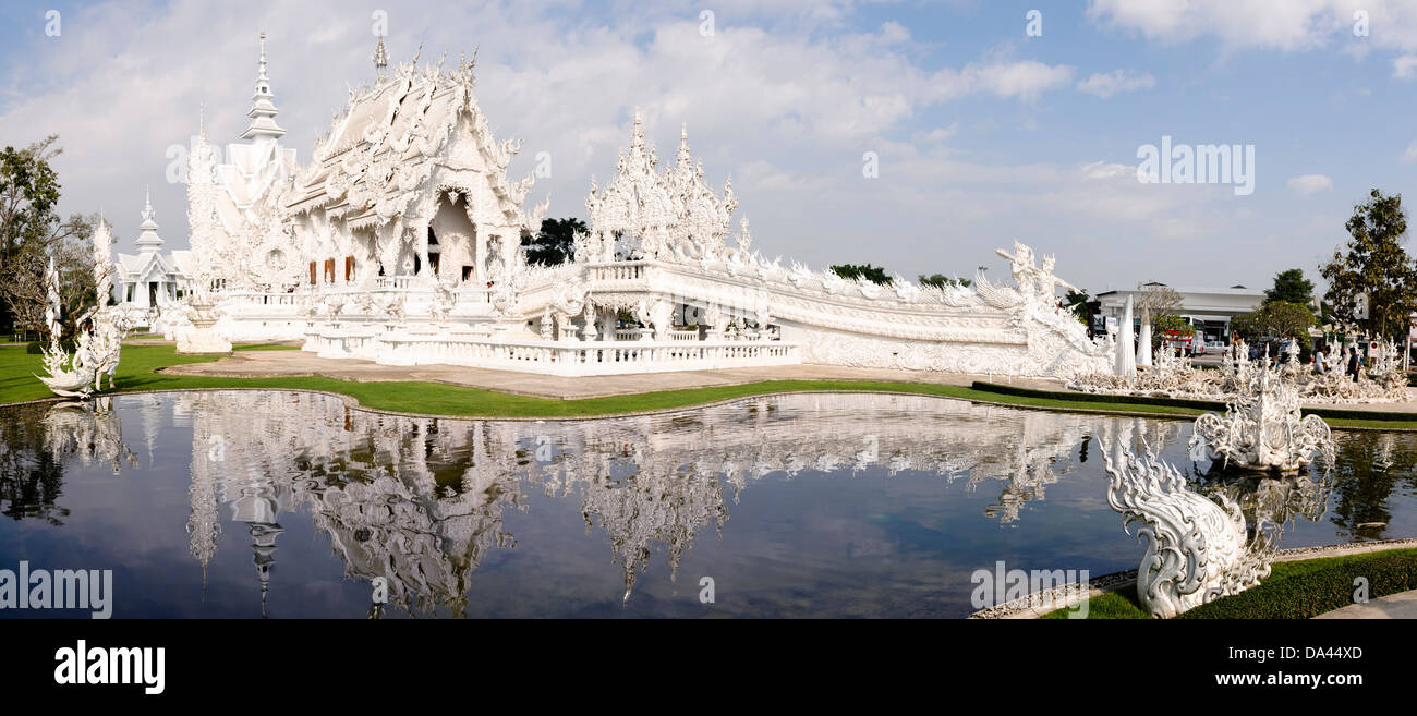 Le Temple blanc Wat Rong Khun (Pa), O Don Chai, Chiang Rai. Banque D'Images