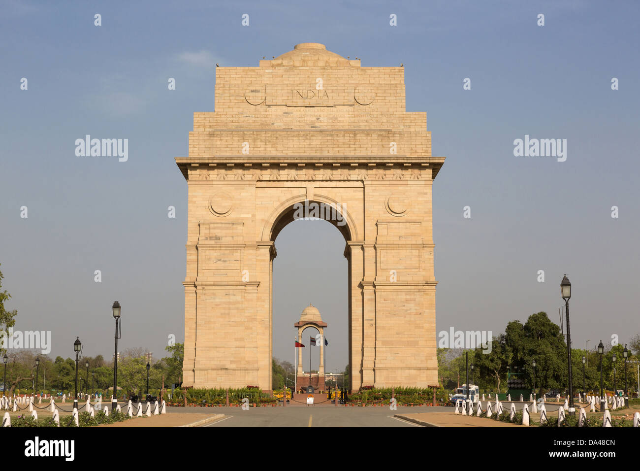 Avis de War Memorial, porte de l'Inde, New Delhi, Delhi, Inde, Mars Banque D'Images