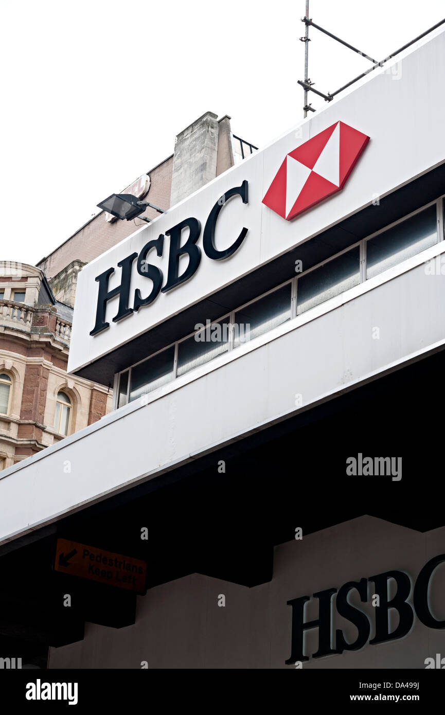 La HSBC Hongkong and Shanghai Banking Corporation Bank sign Banque D'Images