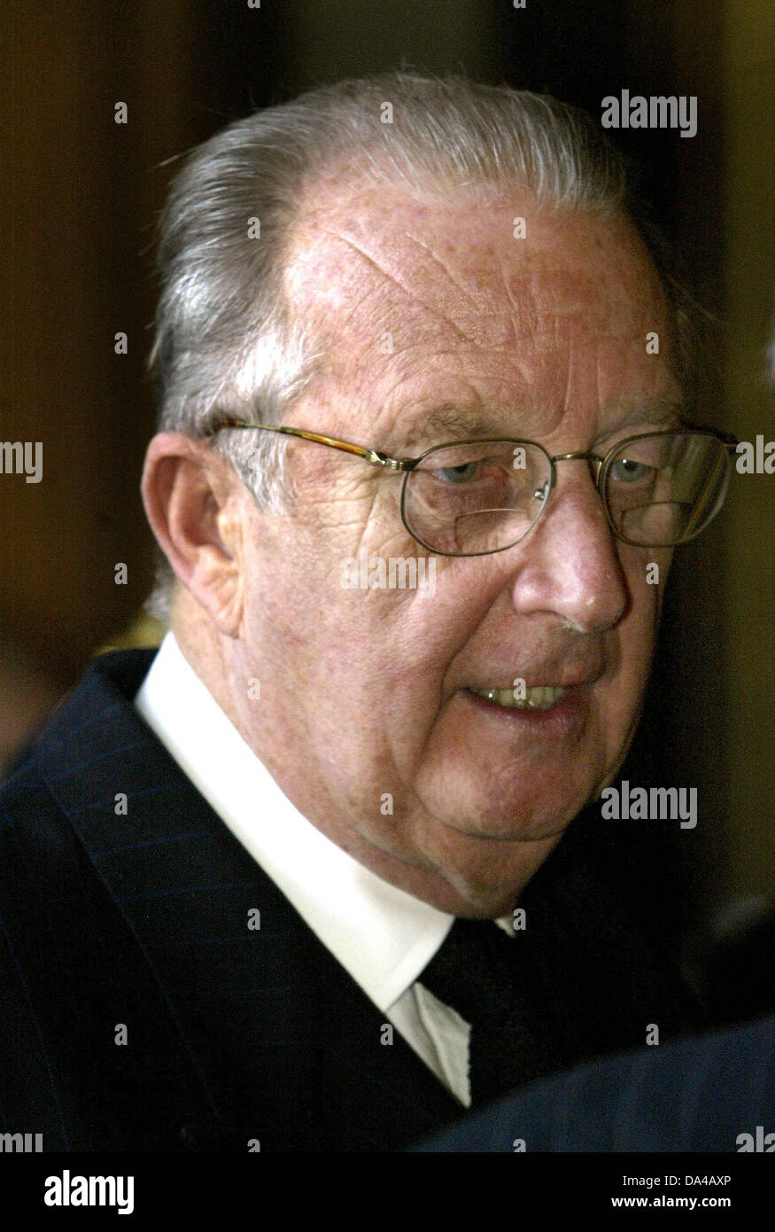 (Afp) - Le Roi Albert II de Belgique assiste à la réception de la famille royale belge au palais royal de Bruxelles, Belgique, 24 janvier 2005. Banque D'Images