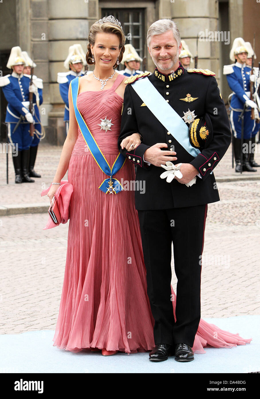 Le Prince Philippe de Belgique et la Princesse Mathilde de Belgique arrivent pour le mariage de la Princesse Victoria de Suède et Daniel Westling à Stockholm, Suède, le 19 juin 2010. Photo : Albert (NETHRELÖANDS Niboer OUT) Banque D'Images
