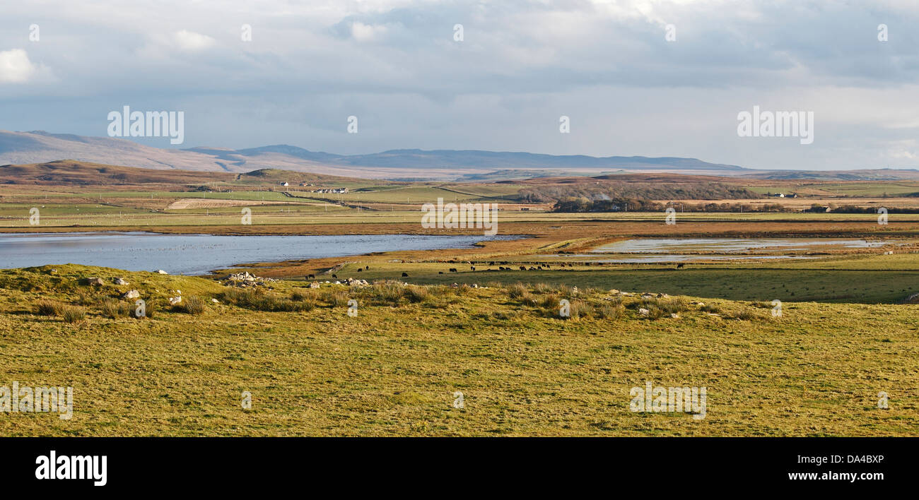 Île d'Islay à la recherche est au-dessus de l'extrémité sud du Loch Gruinart et la réserve RSPB Scotland UK Octobre 5347 Banque D'Images