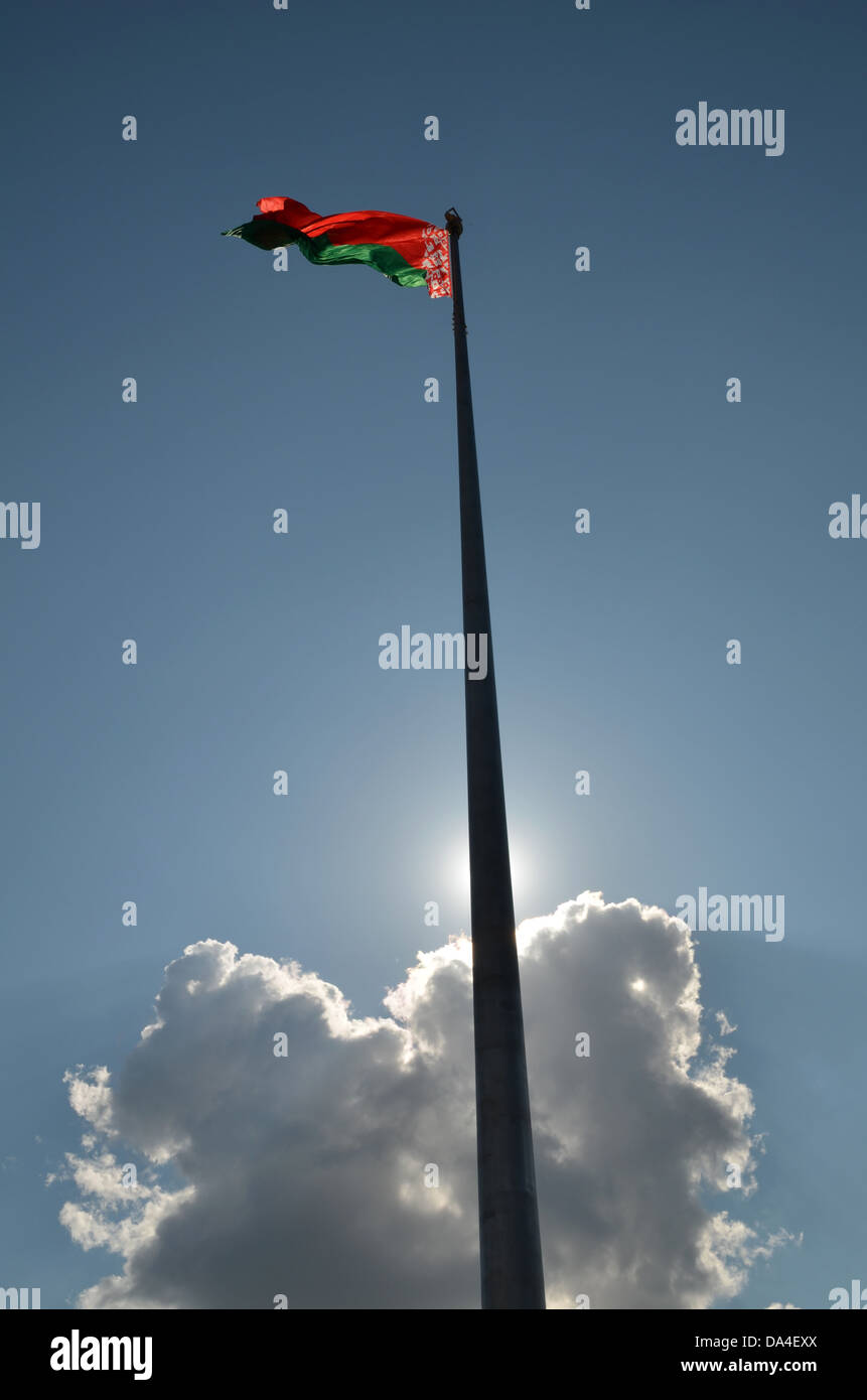 drapeau de la Biélorussie Banque D'Images