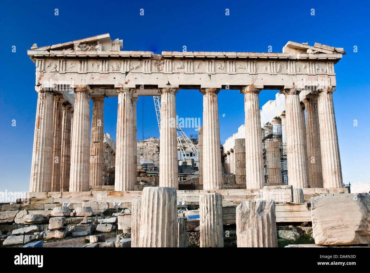 Détail de temple du Parthénon Acropole Banque D'Images