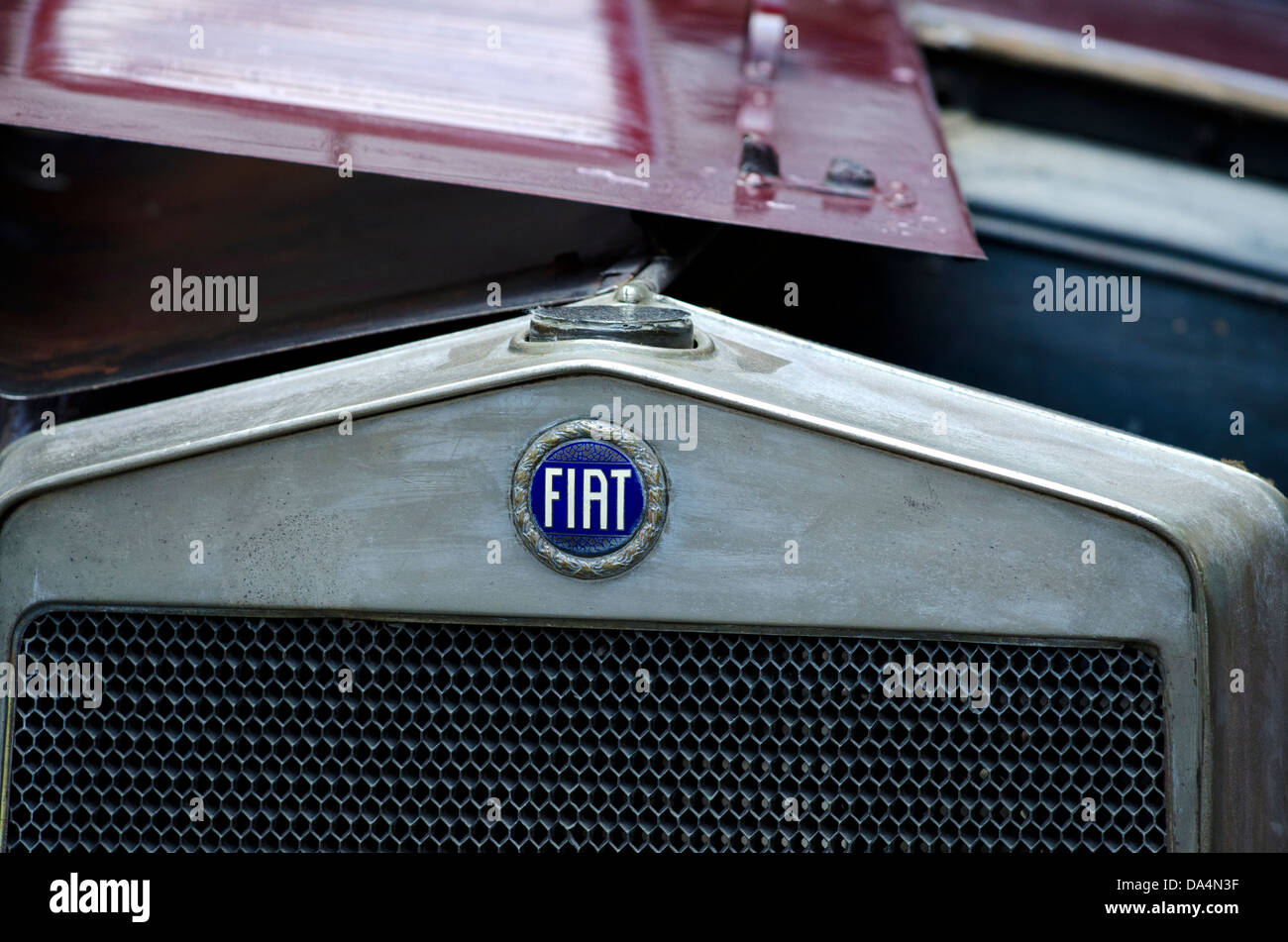 Détail d'une Fiat 509 vintage modèle d'avant-guerre à partir de la collection Schlumpf photographié à Kassel Allemagne Banque D'Images