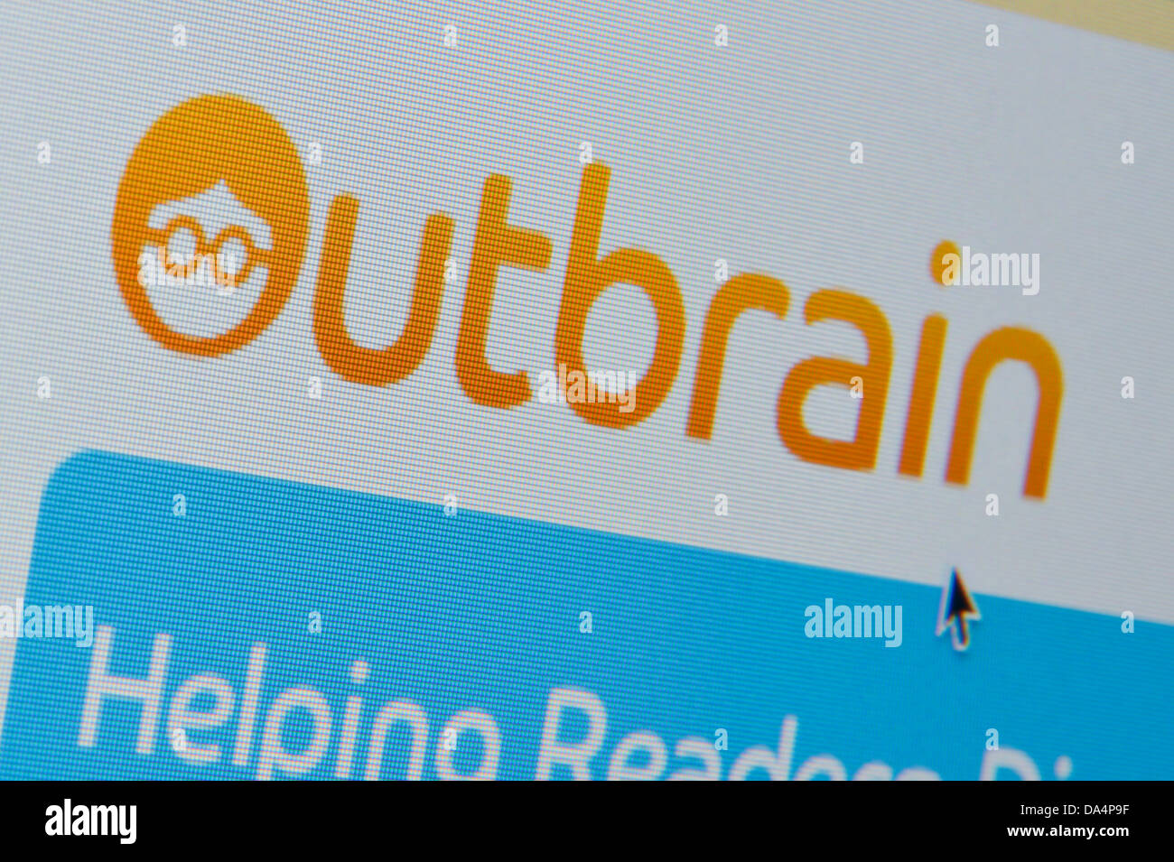 De près de l'Outbrain logo tel que vu sur son site web. (Usage éditorial uniquement : -Print, télévision, e-book et le comité éditorial du site). Banque D'Images