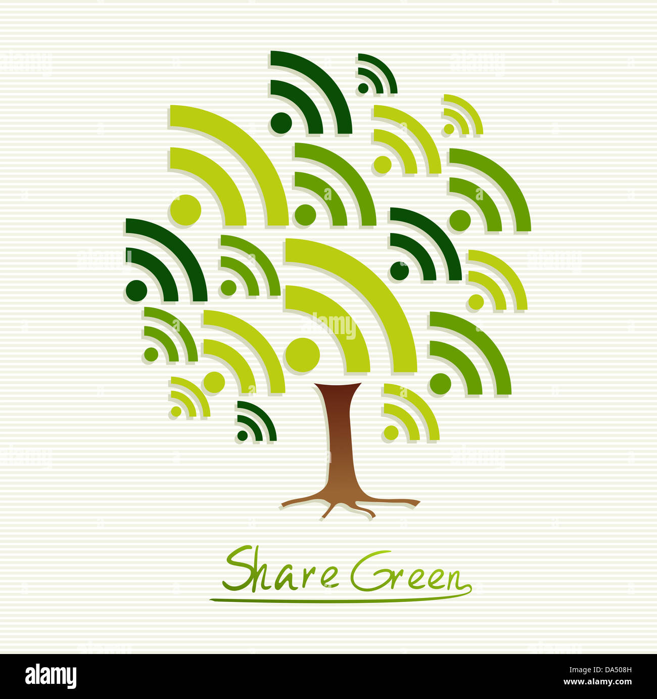 Sauver la Terre avec l'idée d'arbre partager icon set. Cette illustration est disposé en couches pour une manipulation facile et coloris Banque D'Images
