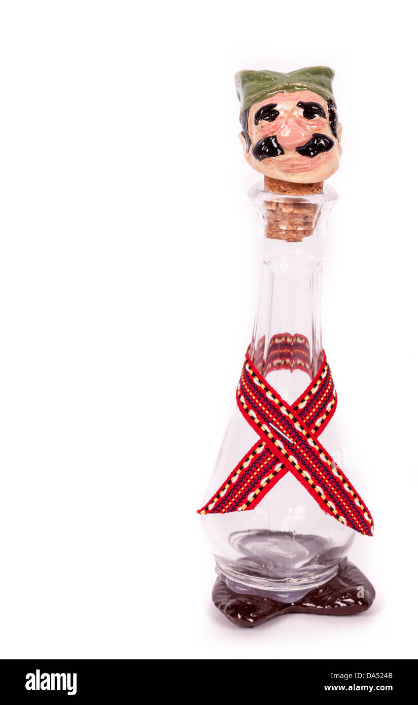 Petite bouteille traditionnelle serbe pour brendy Banque D'Images