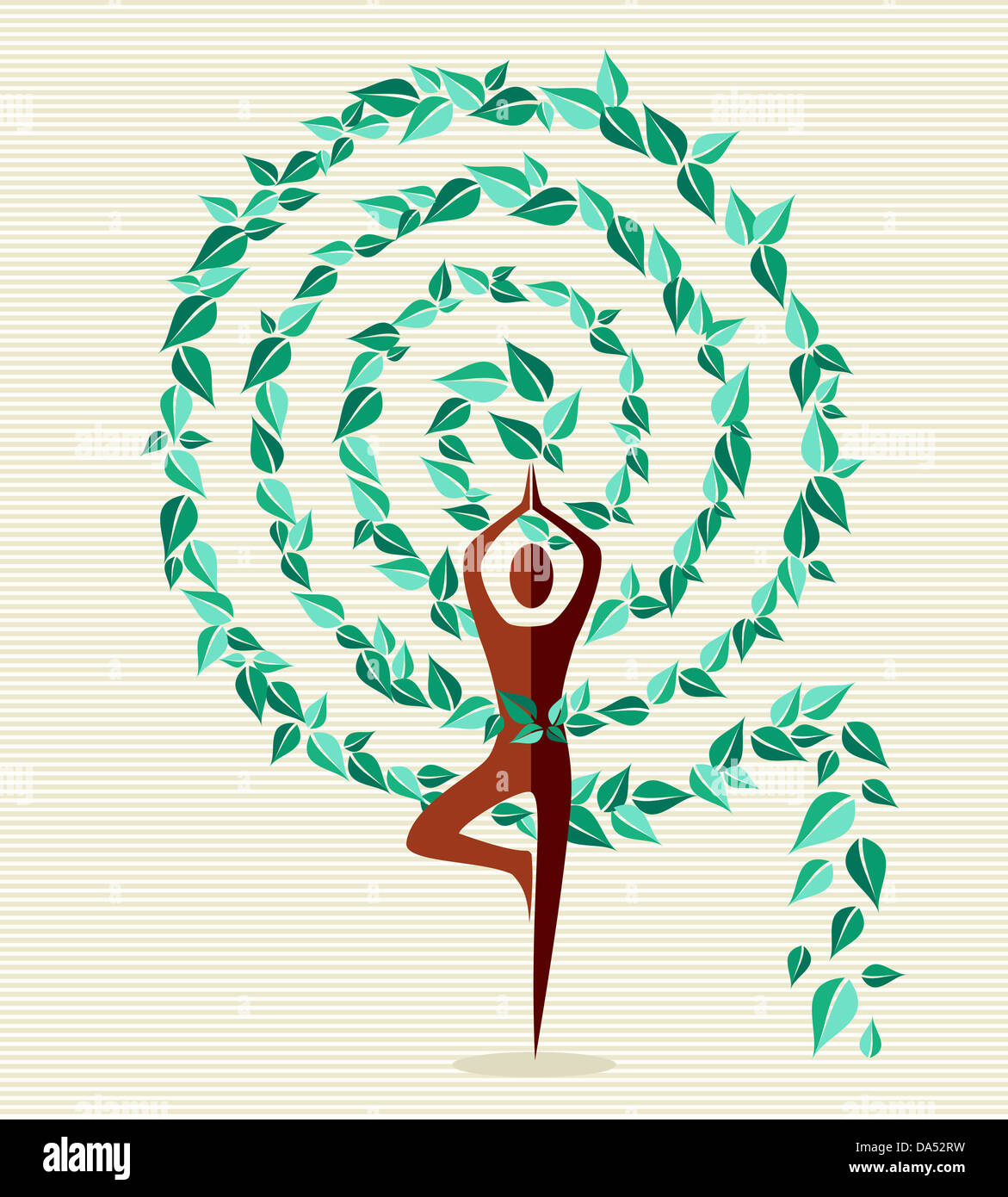 Exercices de yoga forme en spirale de la conception d'arbres. Couches de fichier vectoriel pour une manipulation facile et coloris. Banque D'Images