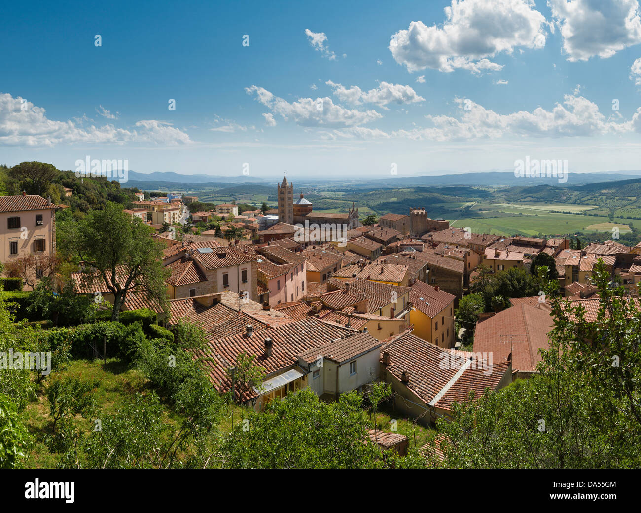 Massa Marittima, Italie, Europe, Toscane, Toscane, village, cité médiévale, les toits Banque D'Images