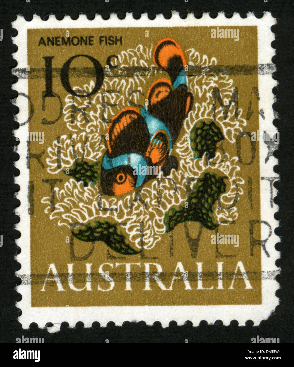 L'Australie, l'Ornithorynque,mark post stamp,Animaux,Animaux,illustrations,Australie,la faune, la flore , des timbres, poissons Banque D'Images