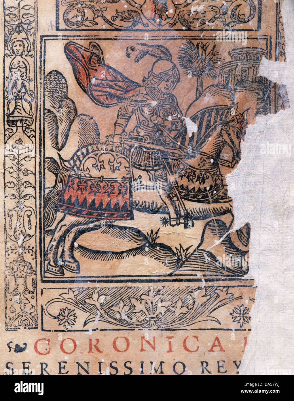 Le roi Pierre I de Castille (1334-1369) appelé Pedro le Cruel ou le juste. La gravure en "Cronica del Rey serenisimo Pedro I'. Banque D'Images