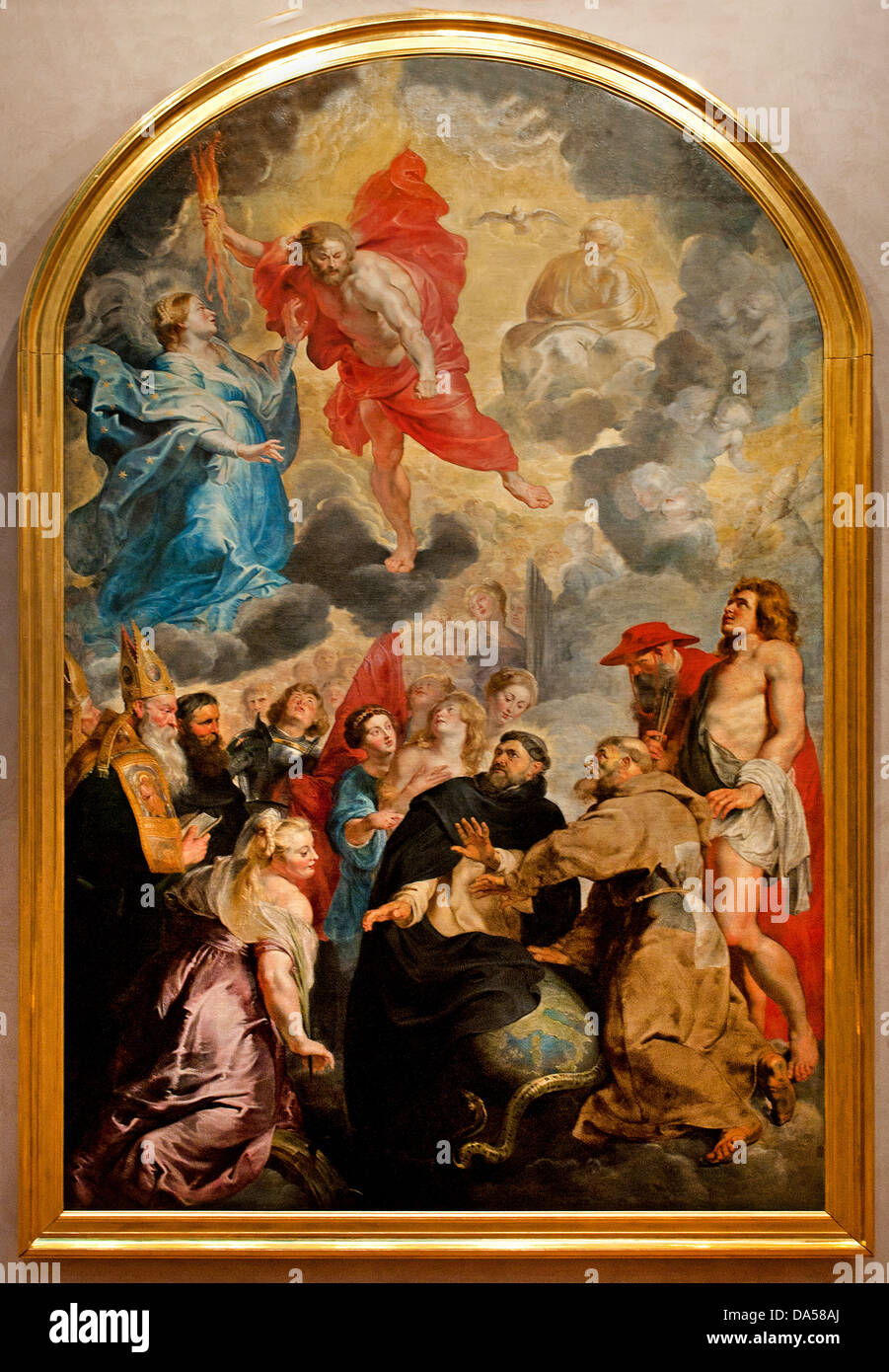 Saint Dominique et Saint François d'assise préservant la colère du monde du Christ 1618 Peter Paul Rubens 1577 - 1640 Belgique Banque D'Images