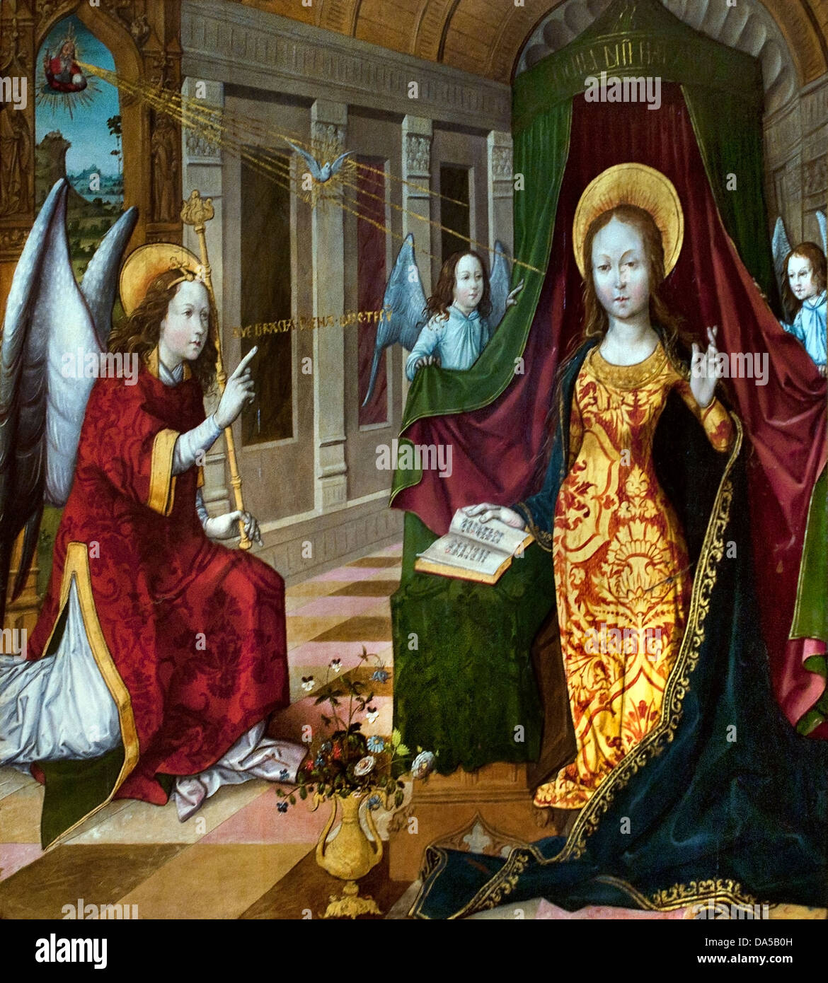 L'annonciation - l'Annonciation 1496 Jacquelin de Montluçon 1463-1505 France Vierge Marie, Angel Gabriel, Banque D'Images