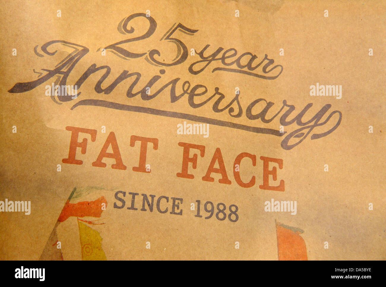 25 ans anniversaire Fat face Banque D'Images