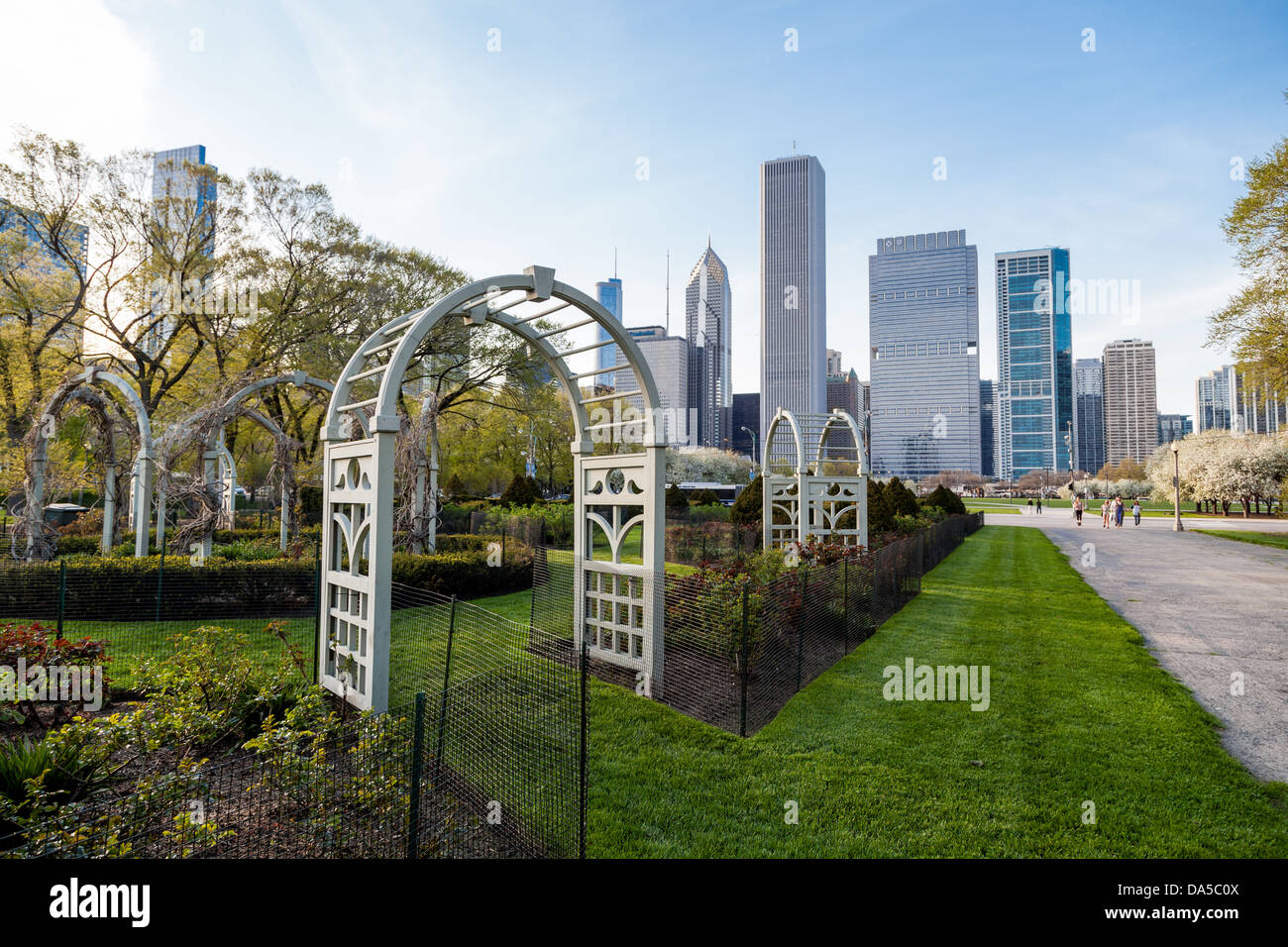 Jardins dans Grant Park Chicago, IL Banque D'Images