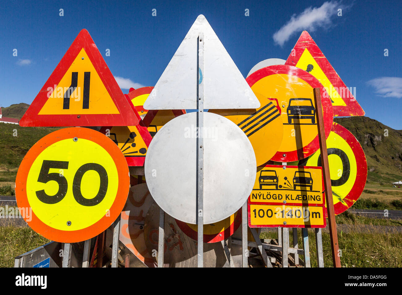 Panneaux de circulation, de l'Islande Banque D'Images
