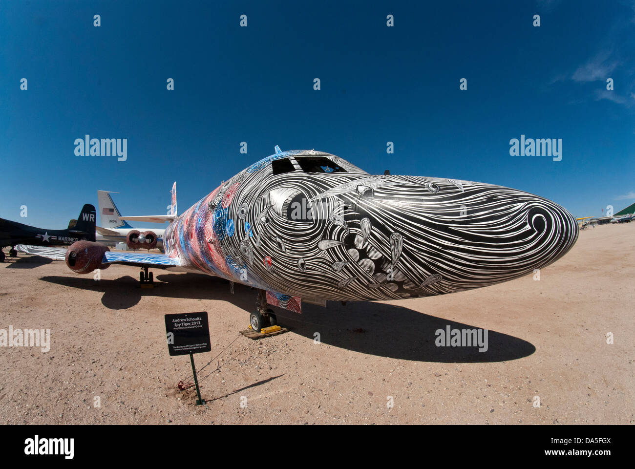 Bone yard, plus grand, d'aéronefs, cimetière, Davis Monthan,, Air Force Base, Tucson, Arizona, USA, United States, Amérique du Nord, d'avions, Banque D'Images