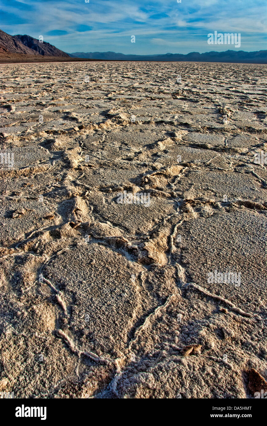 Salt Flats, badwater, le point le plus bas, USA, sel, paysage, California, USA, United States, Amérique Latine Banque D'Images