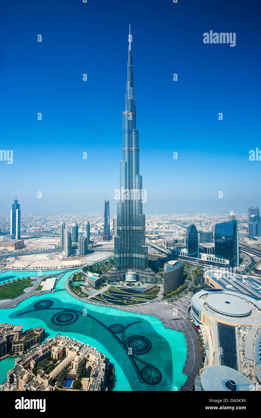 Émirats Arabes Unis, ÉMIRATS ARABES UNIS, Dubai, Ville, Centre-ville, le Burj Khalifa, Bâtiment, Burj Khalifa,, l'architecture, centre, désert, conception, d Banque D'Images
