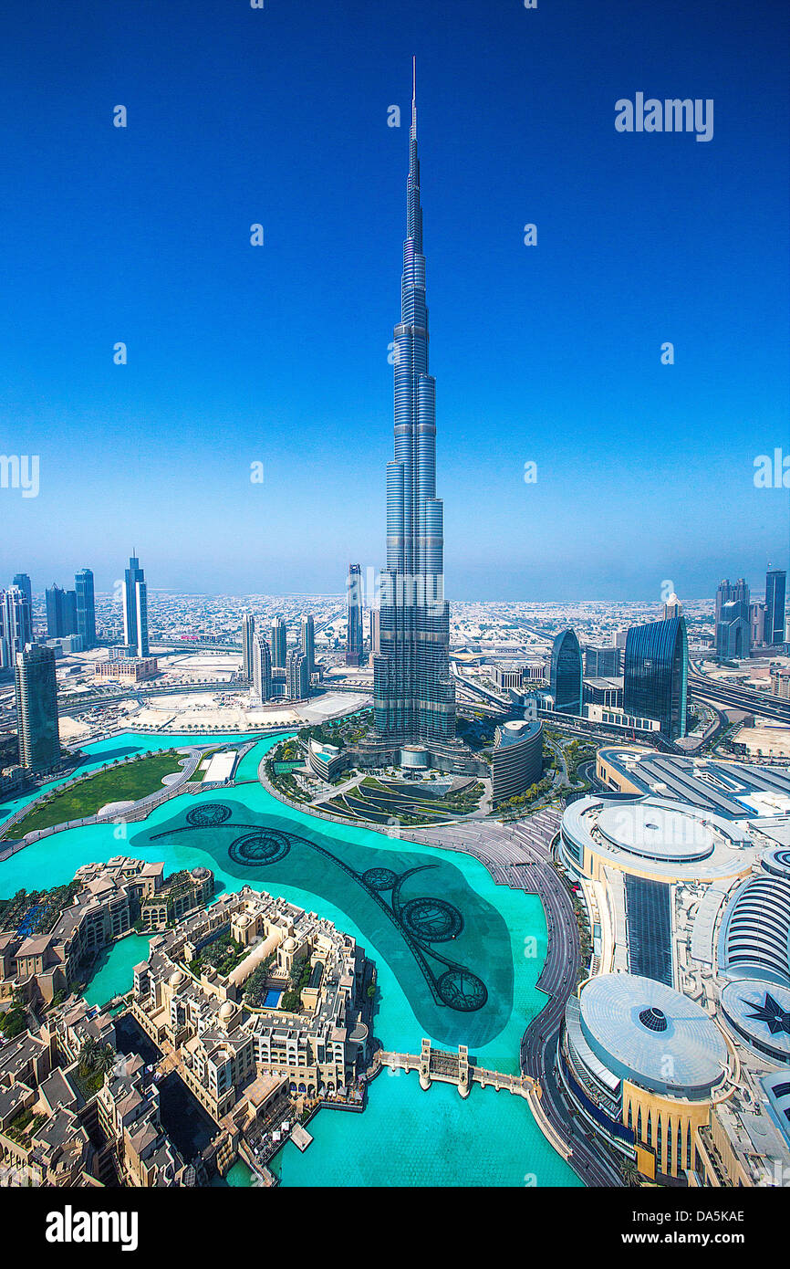 Émirats Arabes Unis, ÉMIRATS ARABES UNIS, Dubai, Ville, Centre-ville, le Burj Khalifa, Bâtiment, Burj Khalifa,, l'architecture, centre, désert, conception, d Banque D'Images