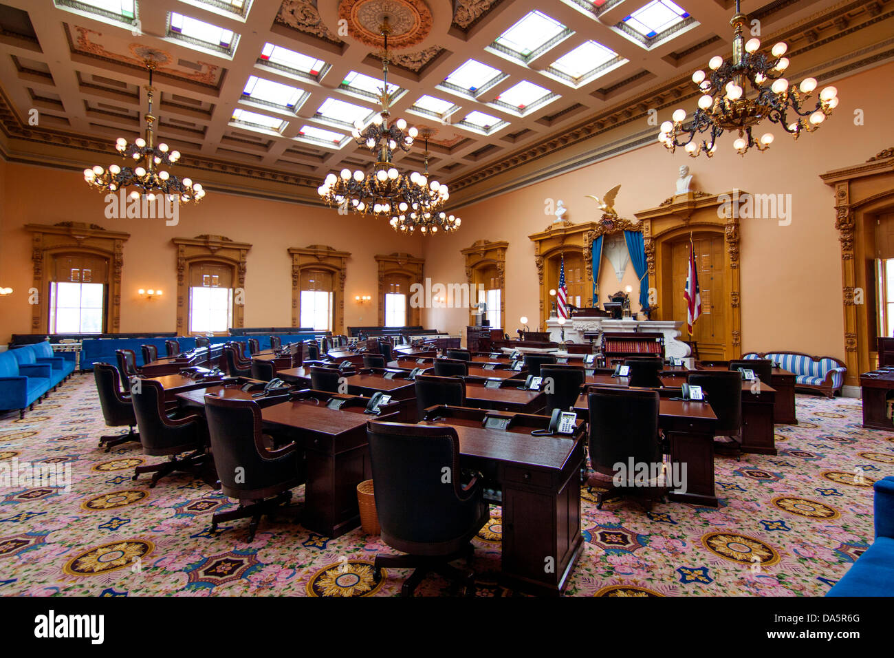 L'Assemblée générale de l'Ohio à l'Ohio Statehouse à Columbus, Ohio, USA. Banque D'Images