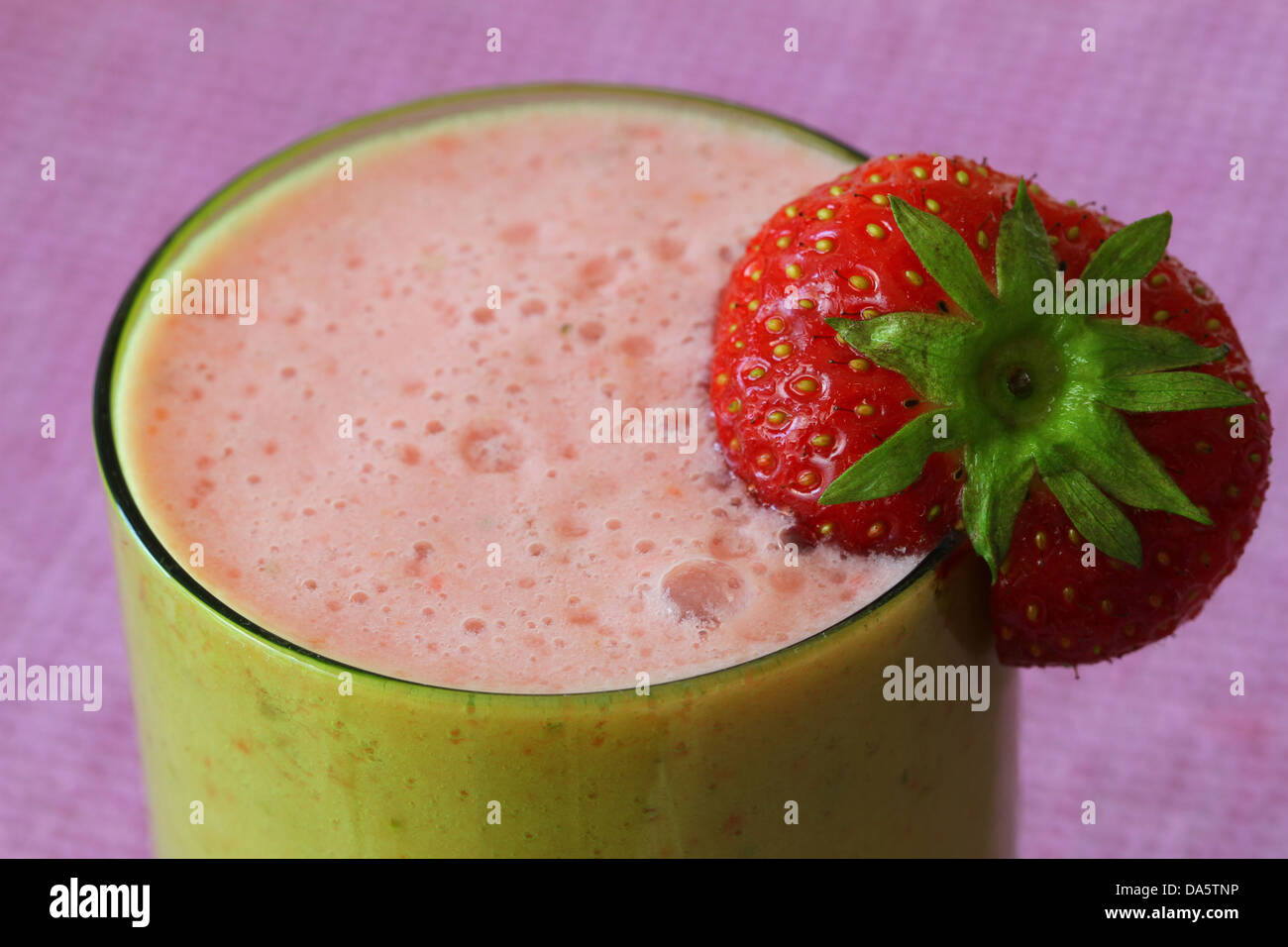 Lait frappé aux fraises, Close up Banque D'Images
