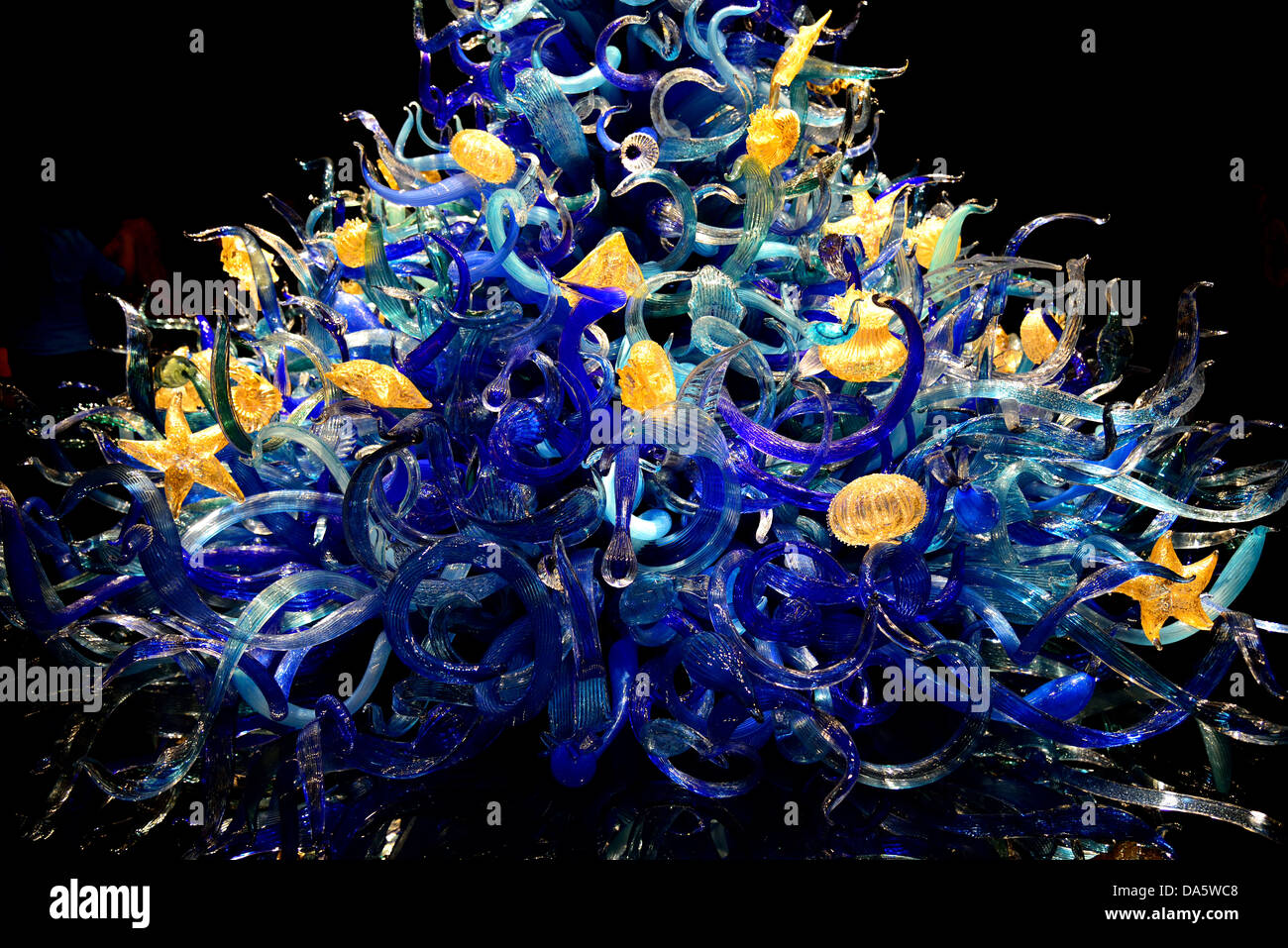 Verres Art par Dale Chihuly à afficher. Chihuly Jardin et verre, Seattle, Washington, USA. Banque D'Images