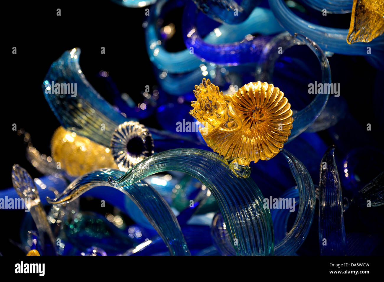 Verres Art par Dale Chihuly à afficher. Chihuly Jardin et verre, Seattle, Washington, USA. Banque D'Images