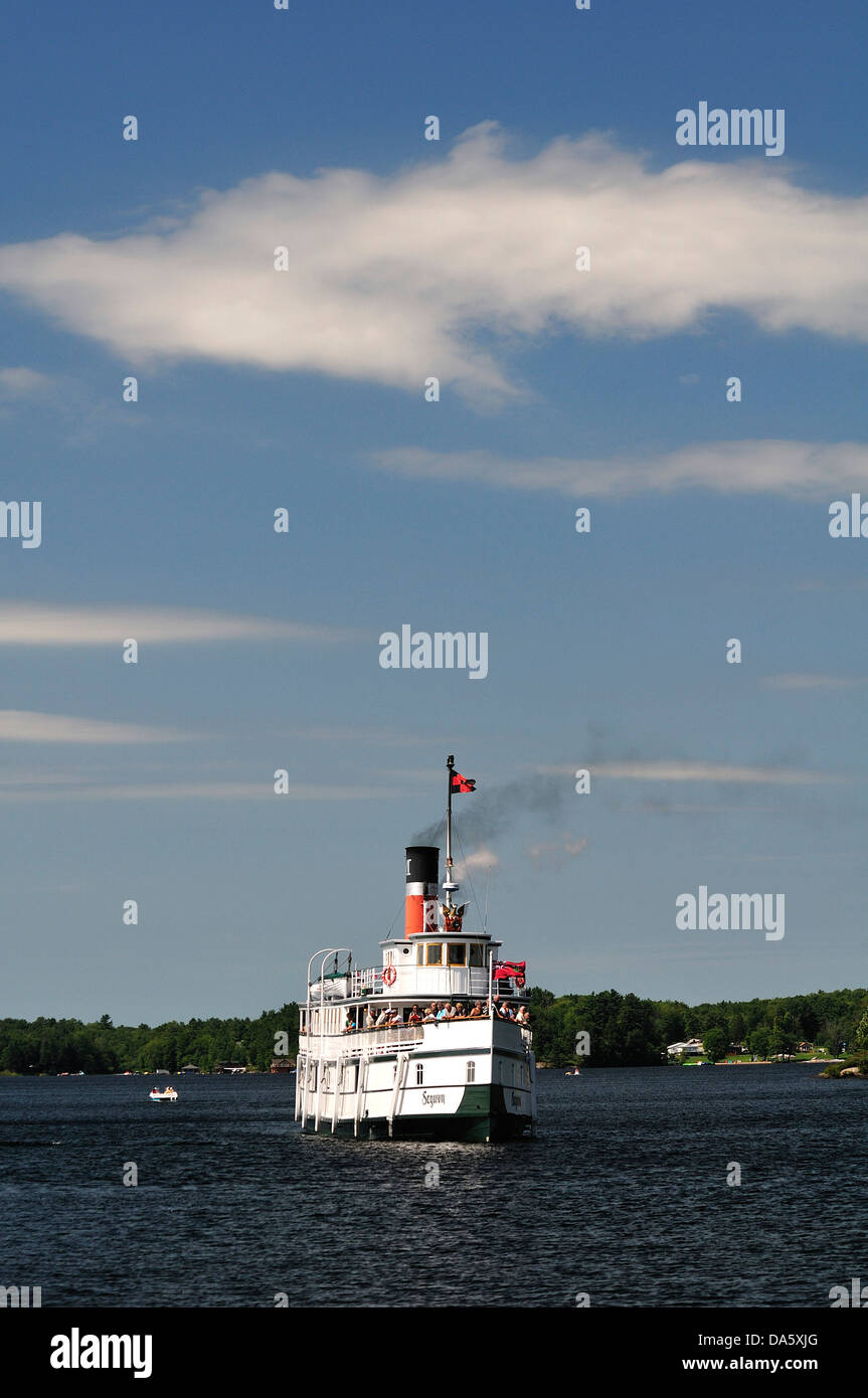 Le lac Muskoka, lac, District, Ontario, Steamboat, voile, bateau, Segwun, tourisme, touristique, de l'eau Banque D'Images