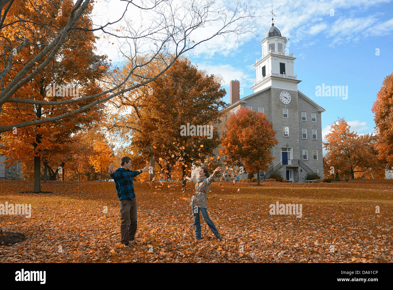 USA, United States, Amérique, Amérique du Nord, la Côte Est, New England, New York, étudiant, étudiants, college, Middlebury, feuillage, c Banque D'Images