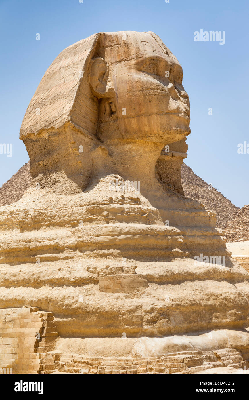 Le grand Sphinx, Giza, Le Caire, Egypte Banque D'Images