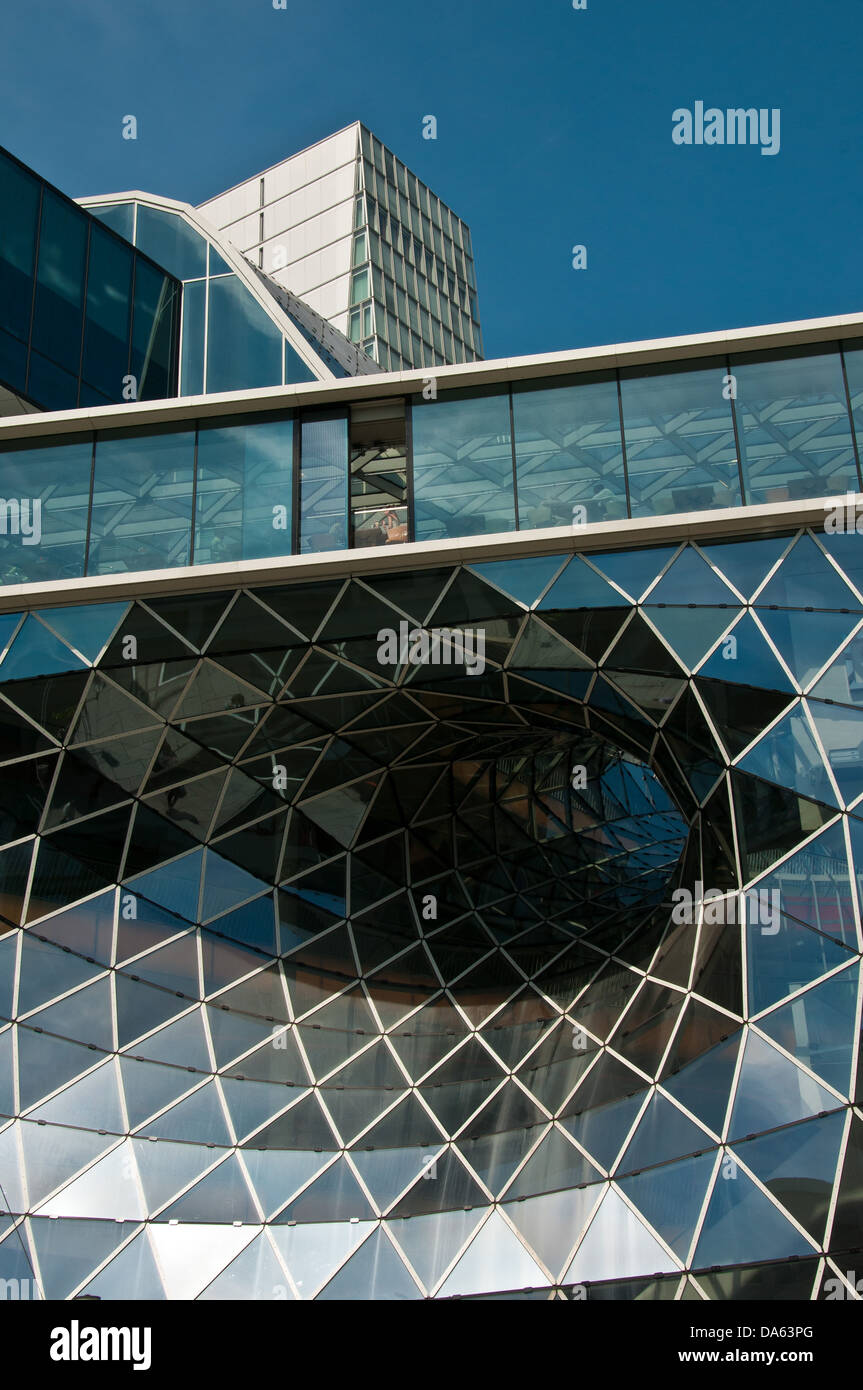 Façade, moderne, galerie MyZeil, architecture, verre, MyZeil palais, trimestre, centre commercial, Frankfurt am Main, Frankfurt sur th Banque D'Images