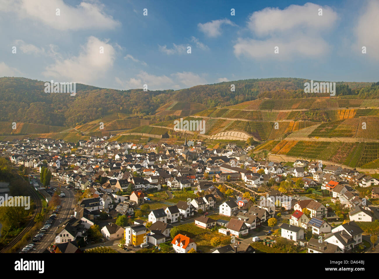 Village viticole, Dernau, la procréation assistée, vignobles, Ahrtal, vin rouge, fin, bourguignonne Portugieser, vin, viticulture, Eifel, Rhineland-Palat Banque D'Images