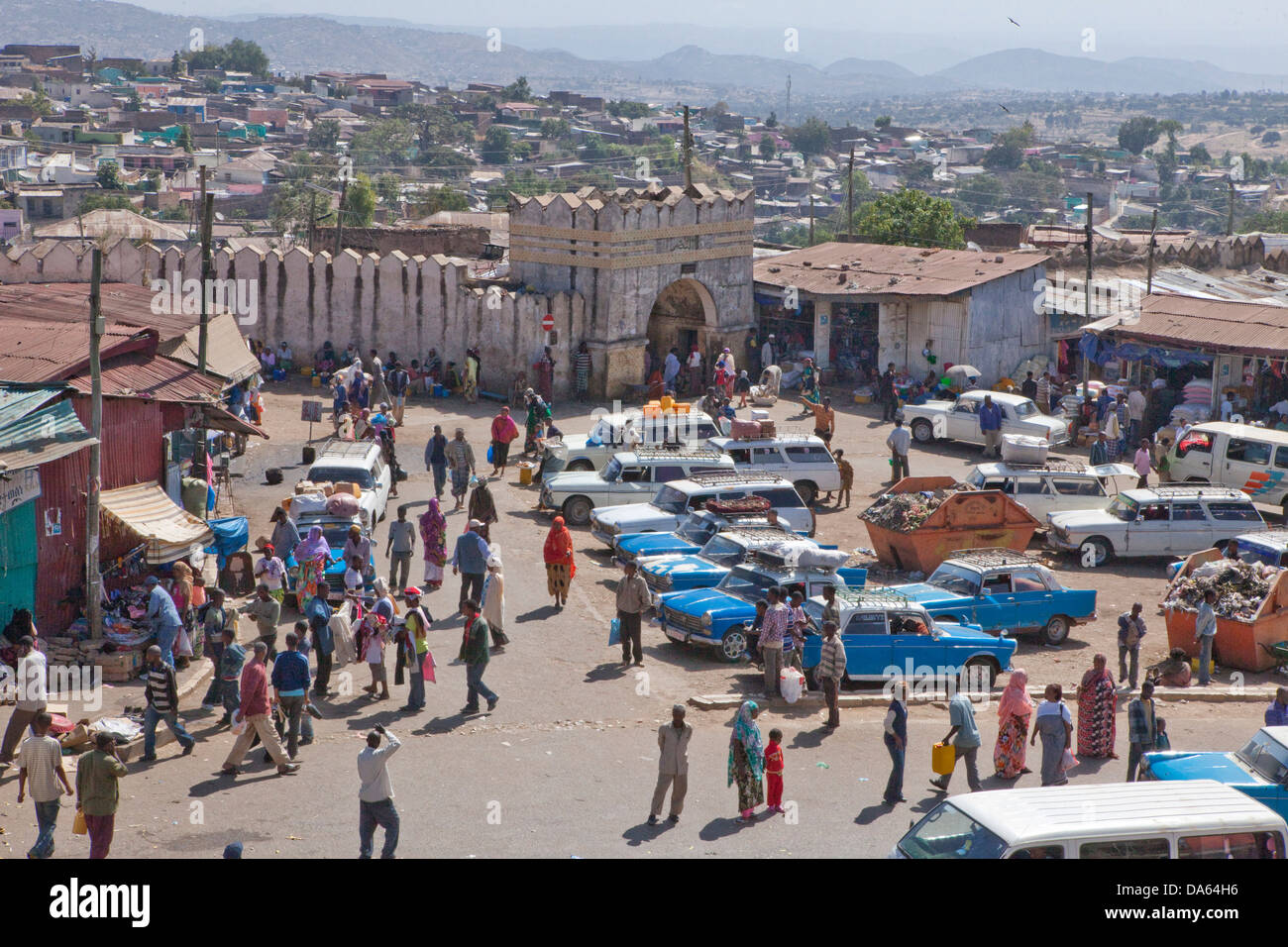 Harar, porte de la ville, l'Éthiopie, l'UNESCO, patrimoine culturel mondial, l'Afrique, la ville, Banque D'Images