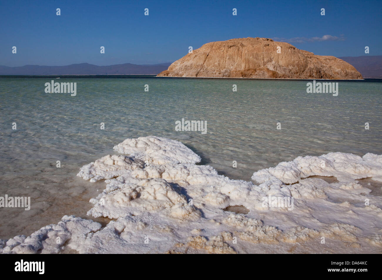 Lac, Assal, -155m, point le plus profond, l'Afrique, mountain, montagne, paysage, paysage, Djibouti, paysage, paysage, Banque D'Images