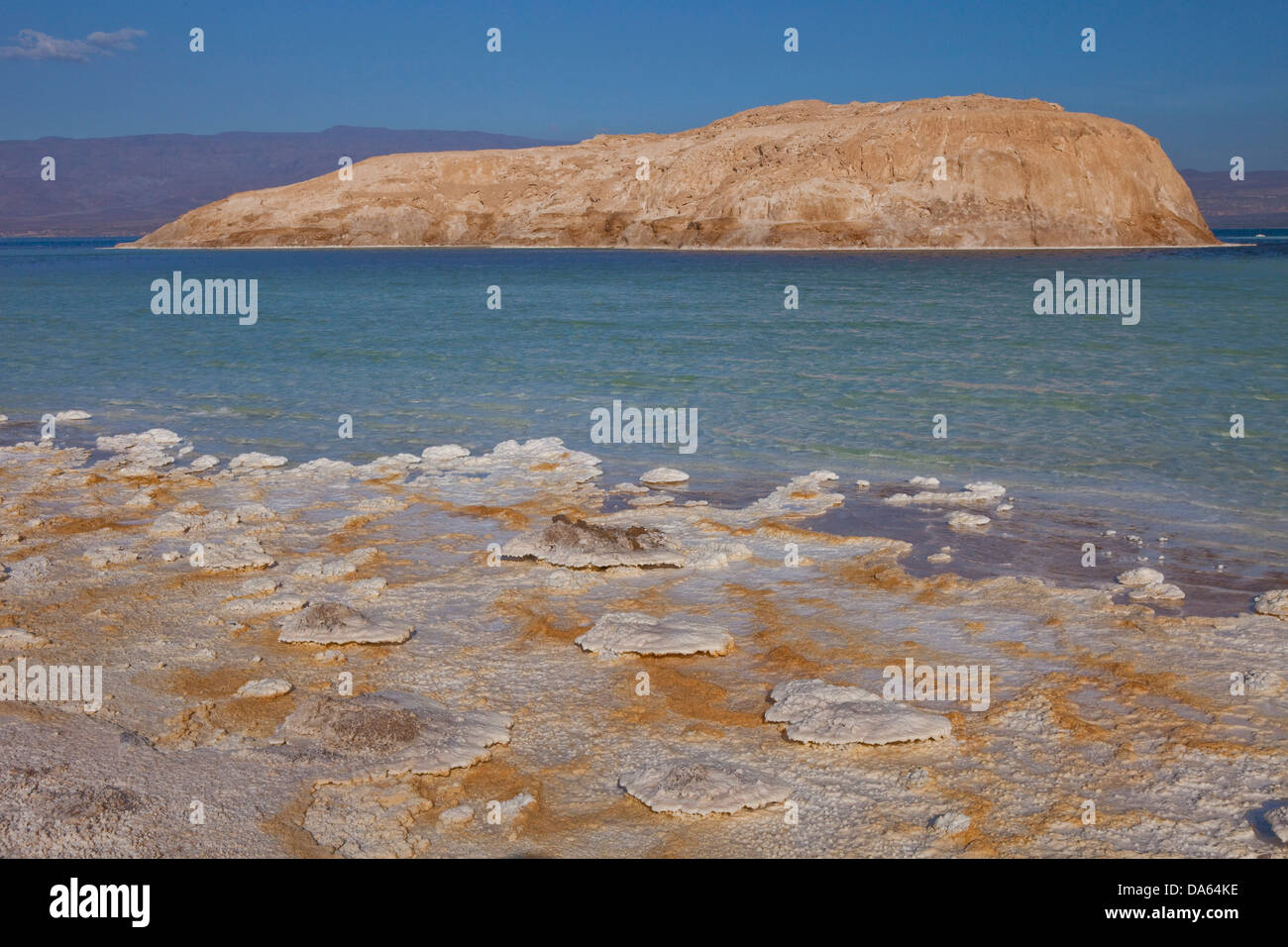 Lac, Assal, -155m, point le plus profond, l'Afrique, mountain, montagne, paysage, paysage, Djibouti, paysage, paysage, Banque D'Images