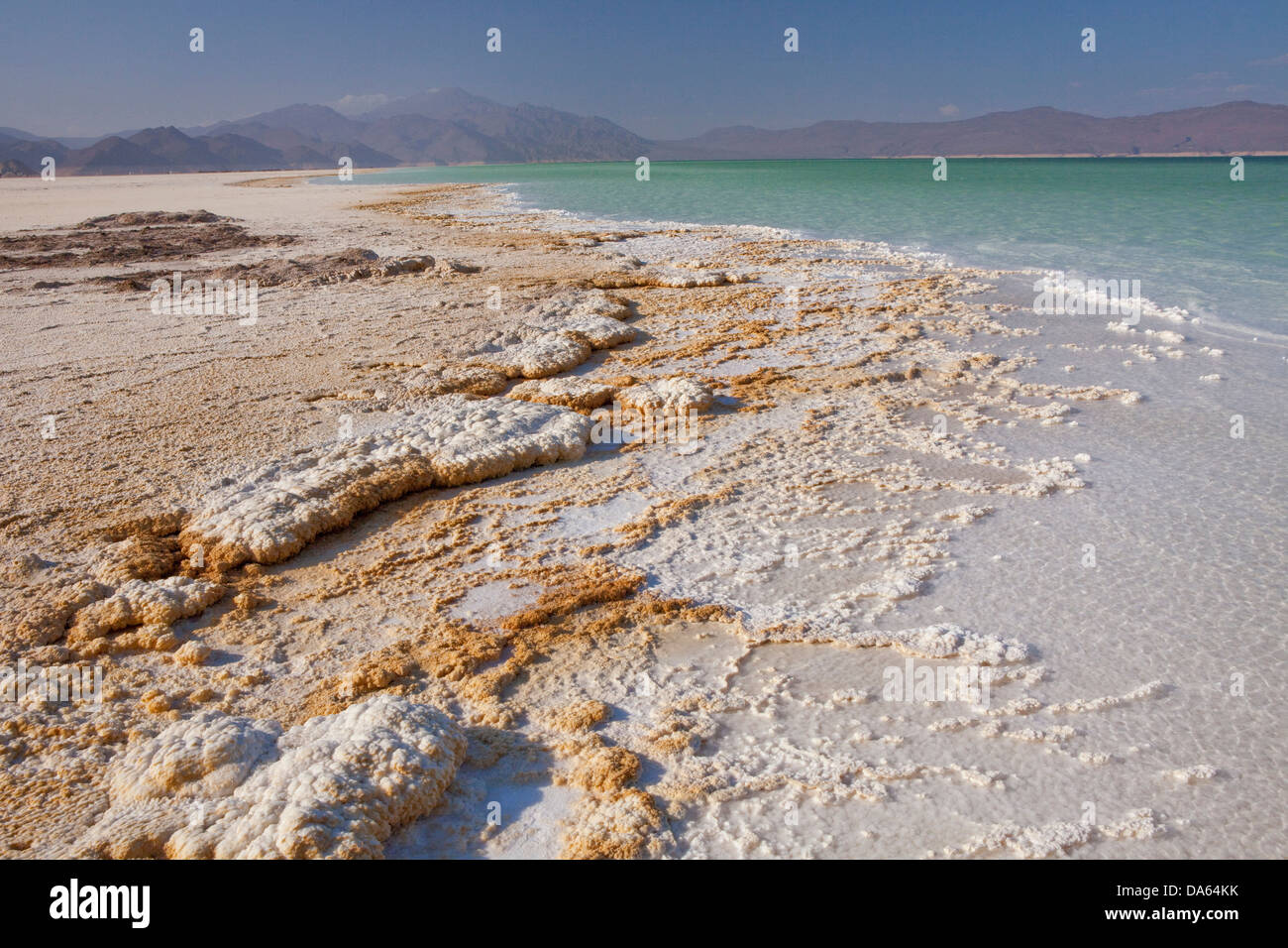 Lac, Assal, -155m, point le plus profond, l'Afrique, mountain, montagne, paysage, paysage, Djibouti, paysage, paysage, Banque D'Images