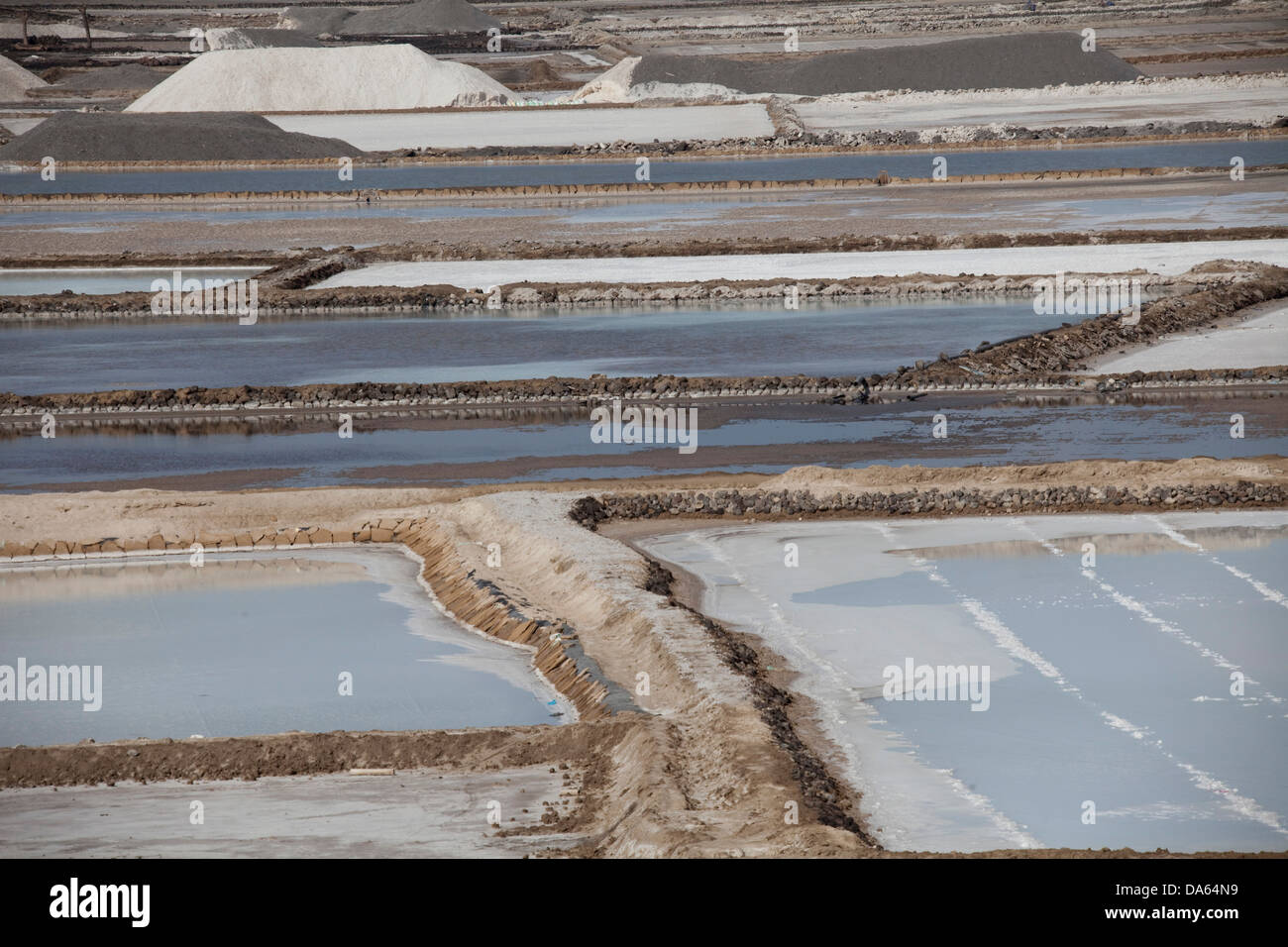 La production de sel, saline, Afrera, lac, Sud, le sel, l'Éthiopie, Banque D'Images