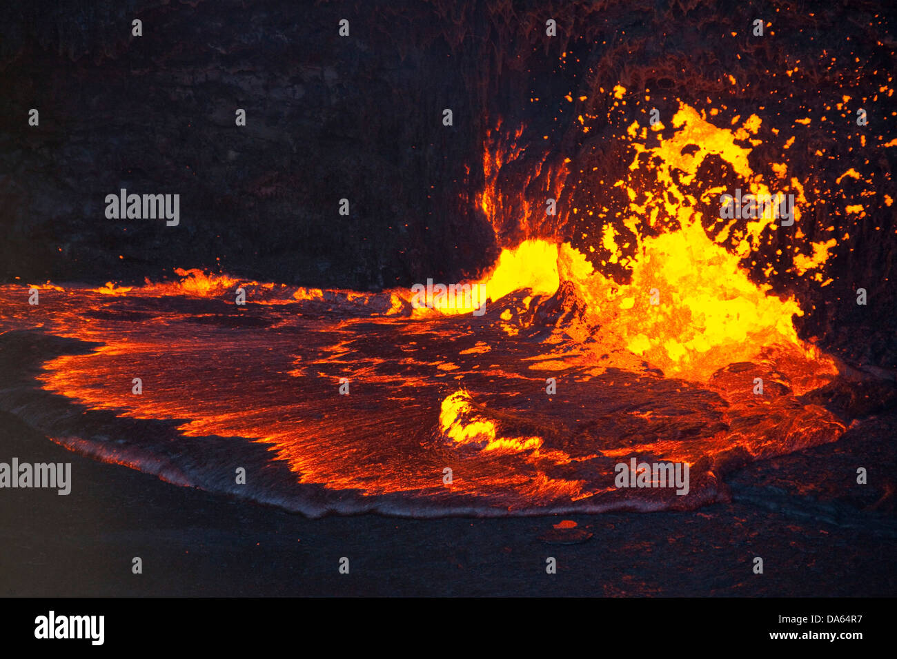 Glow, couver, lave, éruption, Ertale volcanical, volcan,, Afrique, montagne, montagnes, le feu, la nature, l'Éthiopie, Banque D'Images