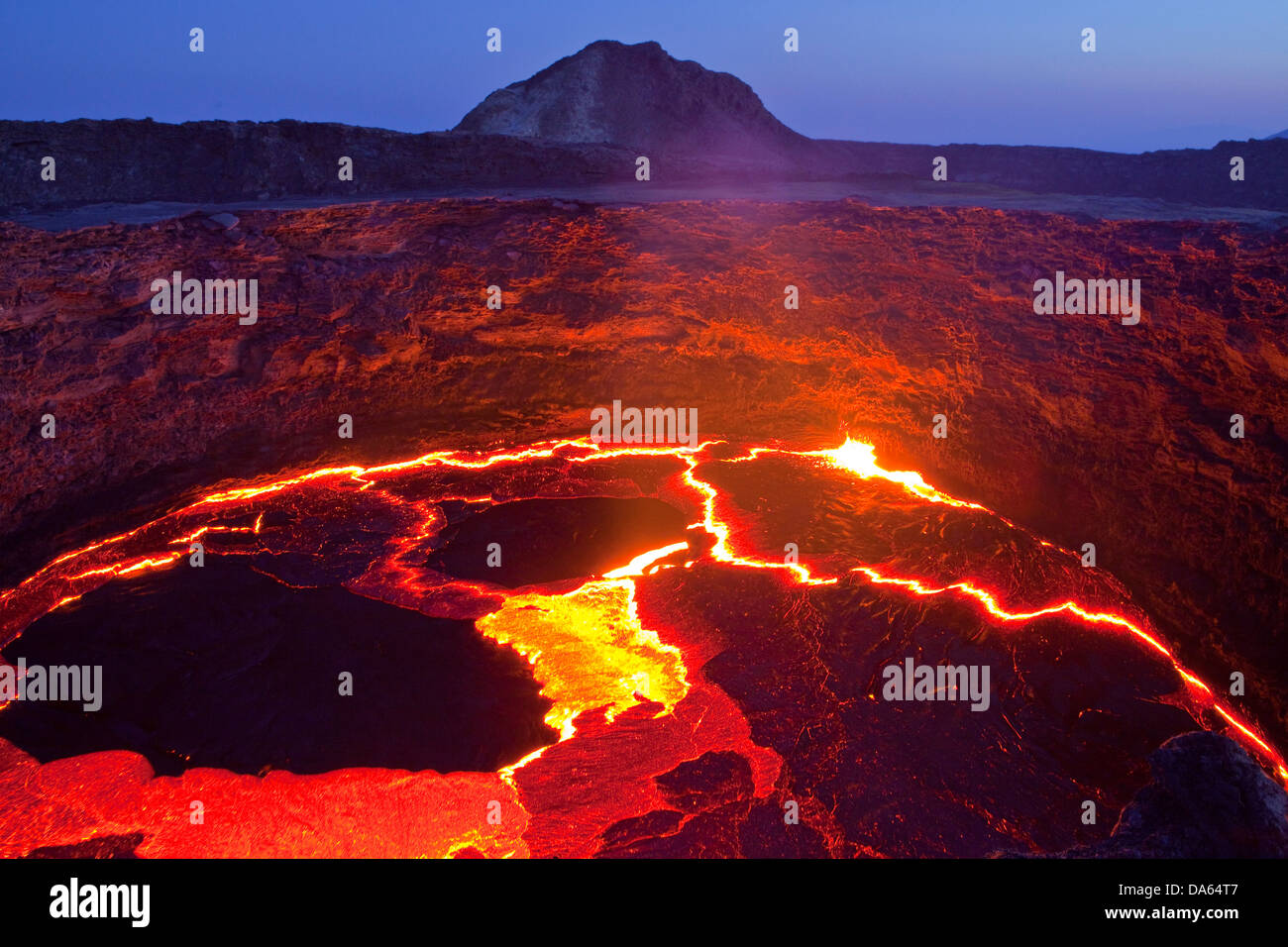 Glow, couver, lave, éruption, Ertale volcanical, volcan,, Afrique, montagne, montagnes, le feu, la nature, l'Éthiopie, Banque D'Images