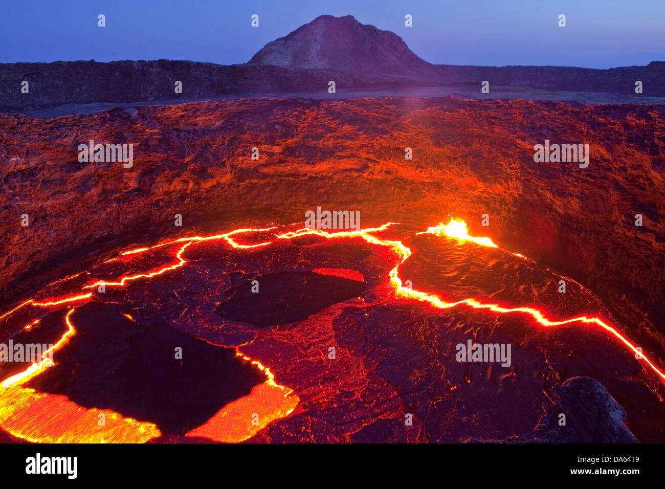 Glow, couver, lave, éruption, Ertale volcanical, volcan,, Afrique, montagne, montagnes, le feu, la nature, l'Éthiopie, Banque D'Images