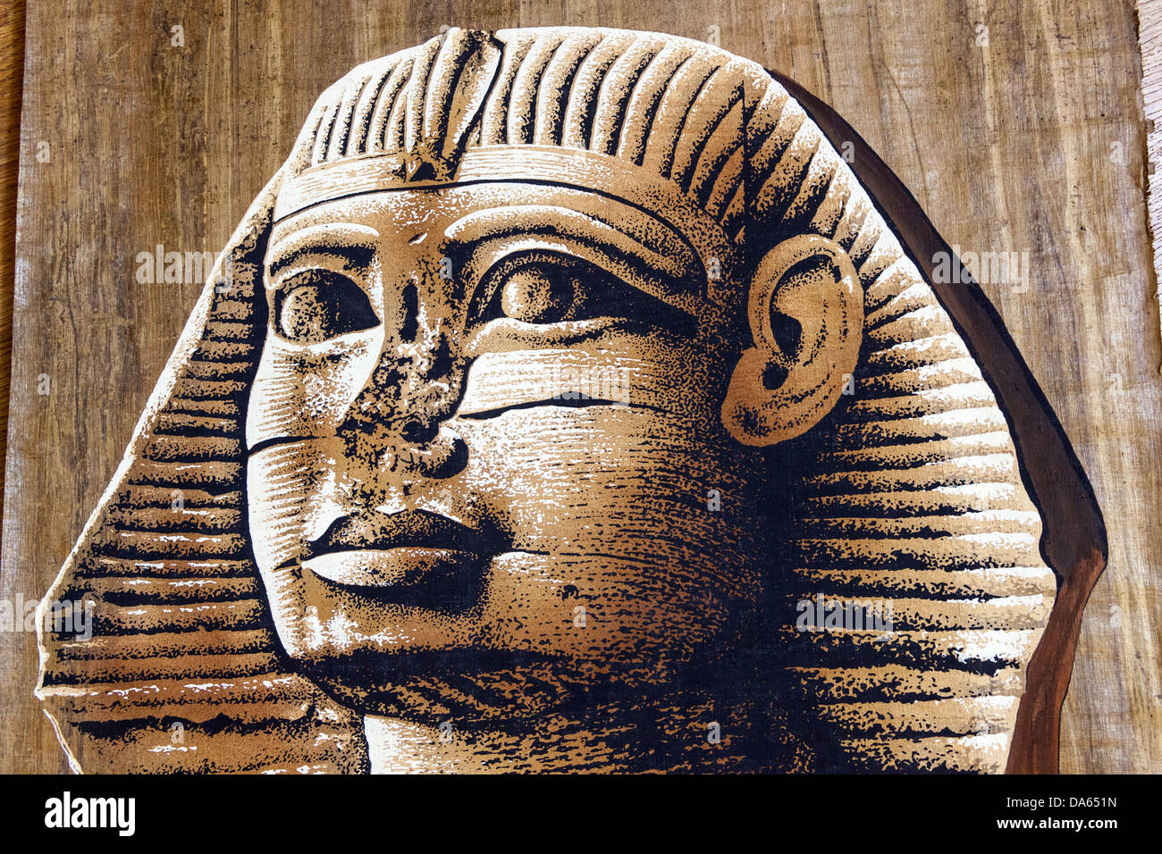 Peinture des grands Sphinx sur papier de papyrus, Le Caire, Egypte Banque D'Images