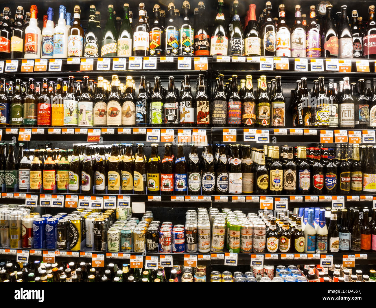 Bière Micro allée, Whole Foods Market à Chelsea, NYC Banque D'Images