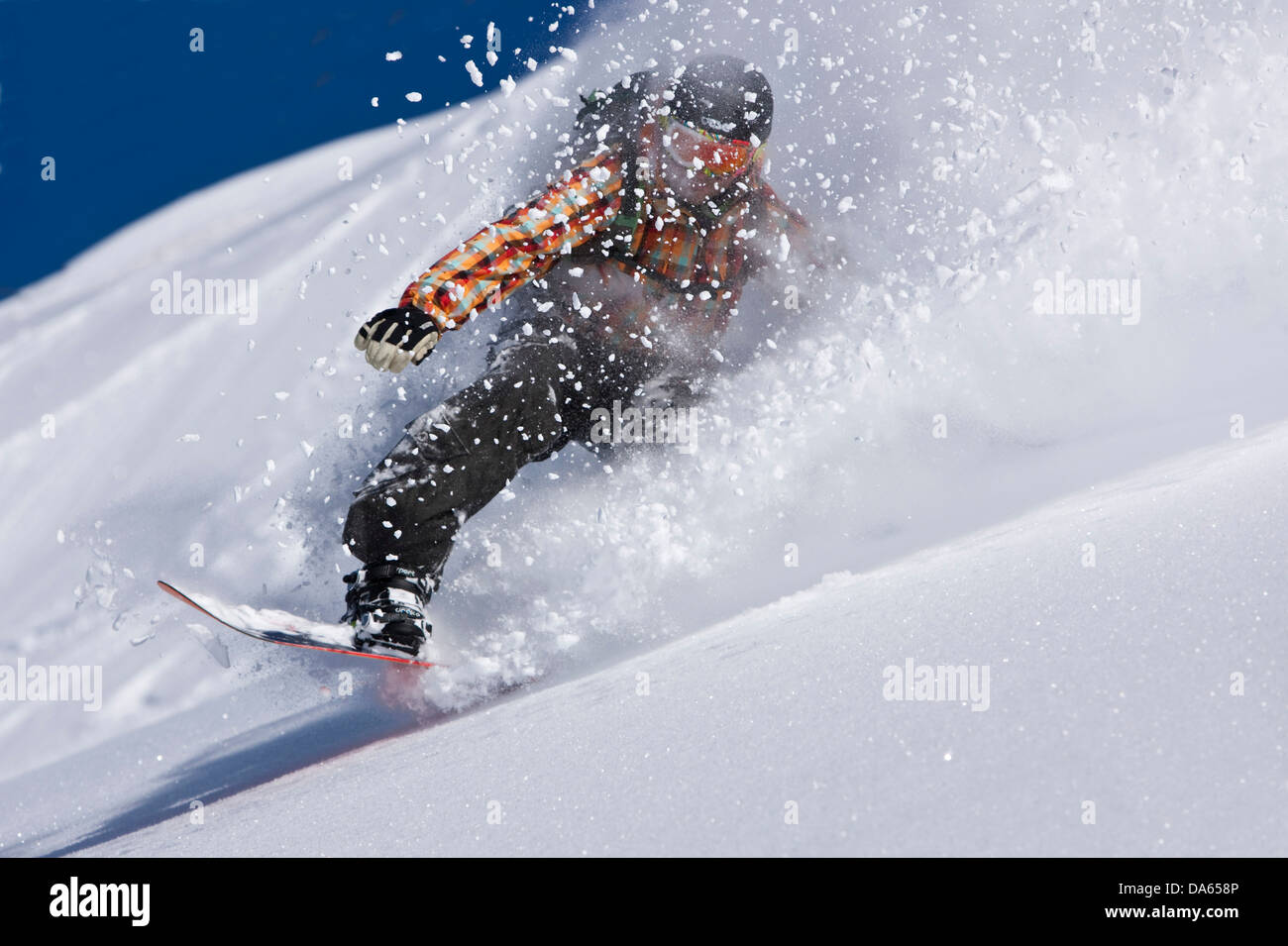Snowboard, Arosa, montagne, montagne, hiver, canton, GR, Grisons, Grisons, snowboard, snowboard, sports d'hiver, Suisse Banque D'Images