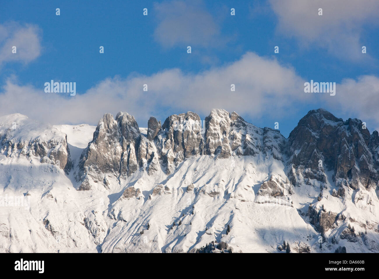 Kreuzberge, canton, SG, Saint-Gall, Suisse, Europe, la montagne, la neige Banque D'Images