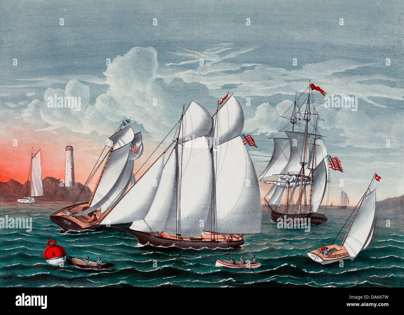 Un voyage vers le bas le port - les navires battant pavillon américain dans le port Banque D'Images