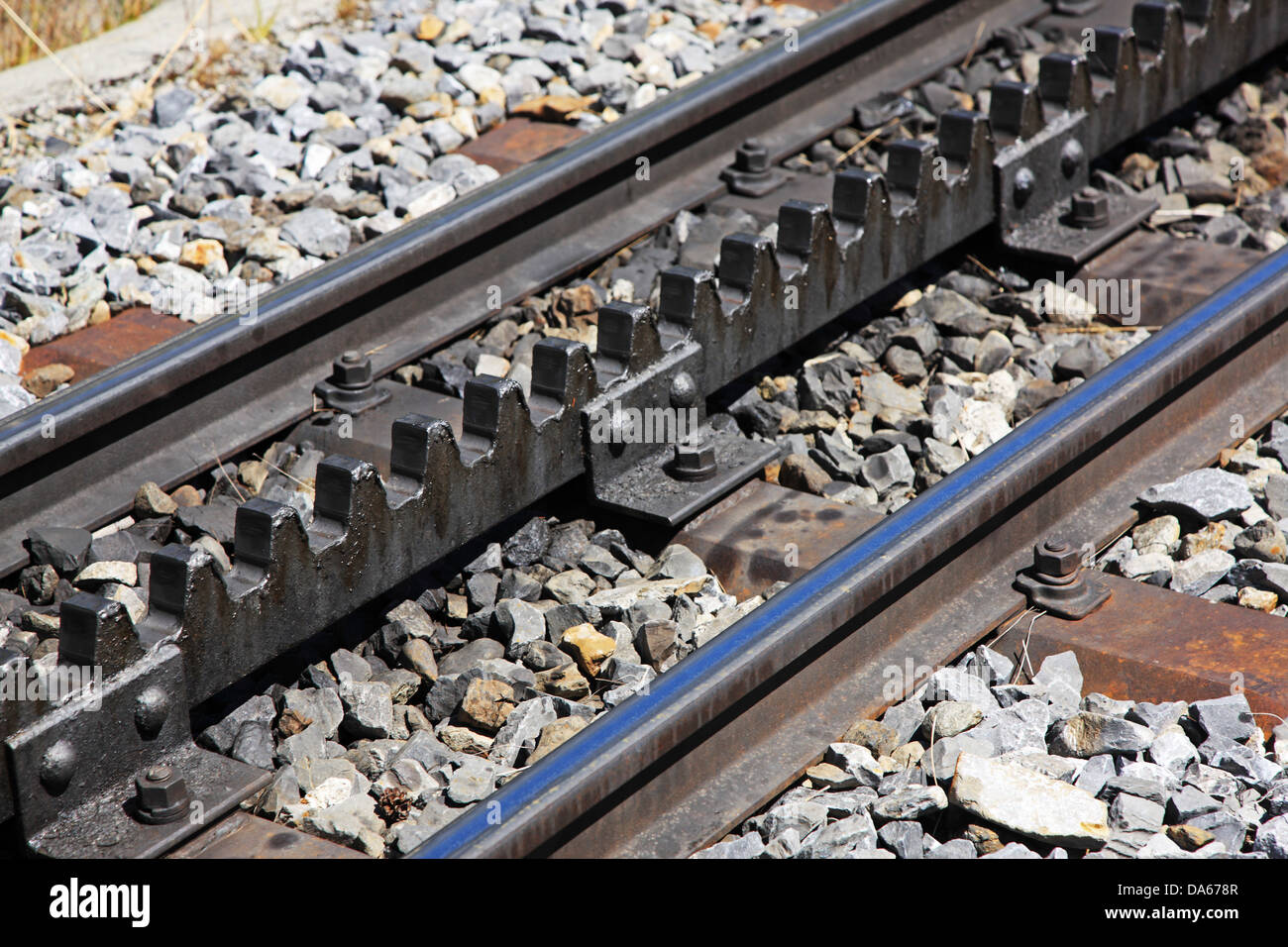 La Suisse, l'Europe, le Canton de Berne, Suisse, Wengernalp, Alpes, Mountain Railway, voie, pignon, roue dentée, Transport, train, Cuve Banque D'Images