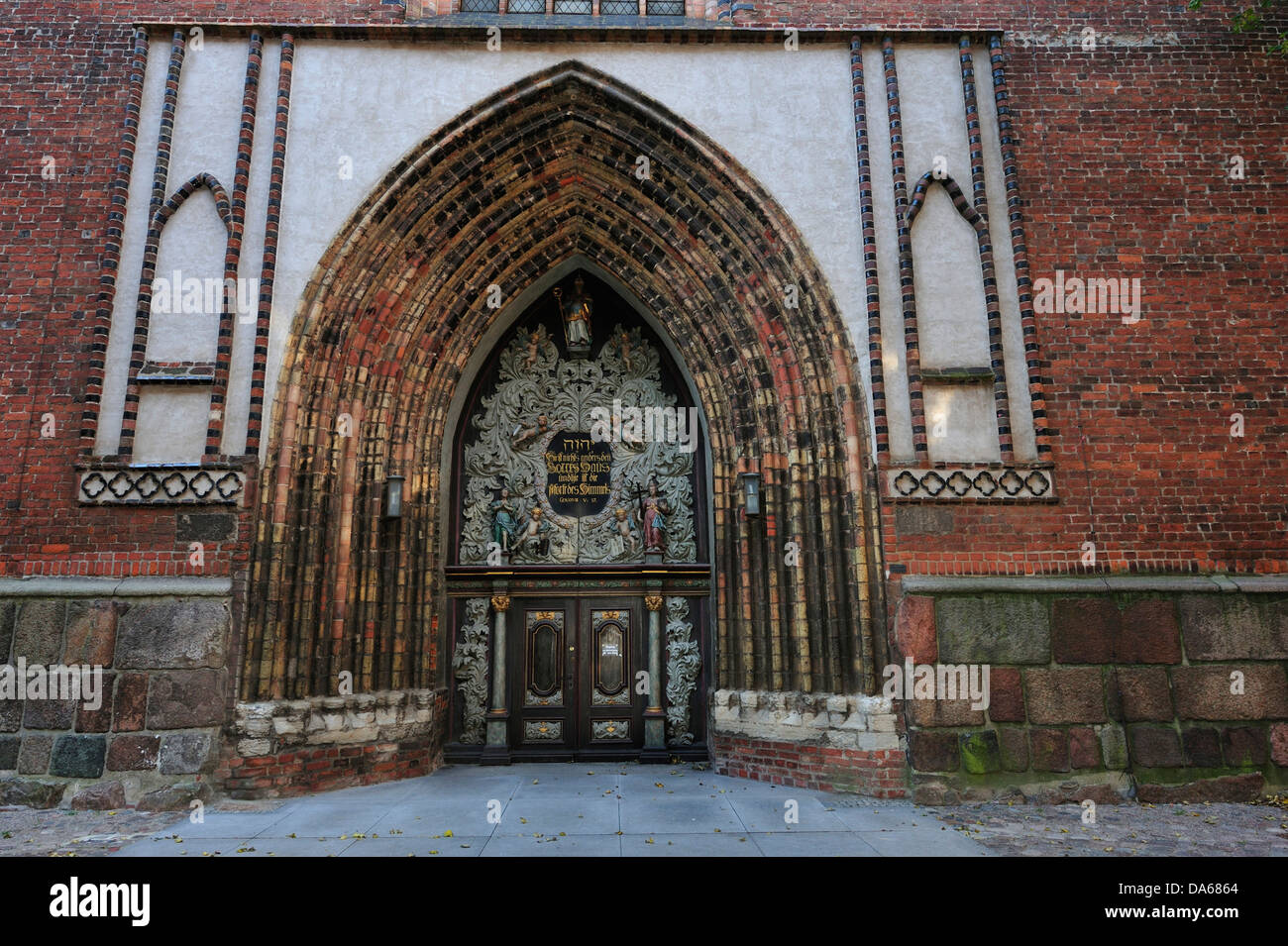 Stralsund, ville, ville, entrée principale, Nikolai-église, Mecklenburg-Vorpommern, Allemagne Banque D'Images