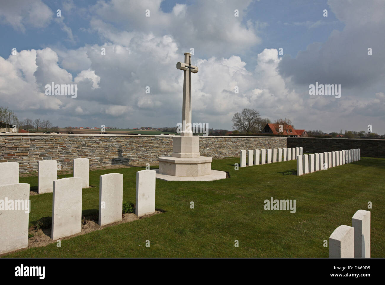 Abeele aérodrome Première Guerre mondiale au cimetière Abeele en Belgique Banque D'Images